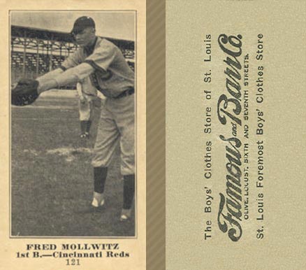 1916 Famous & Barr Co. Fred Mollwitz #121 Baseball Card