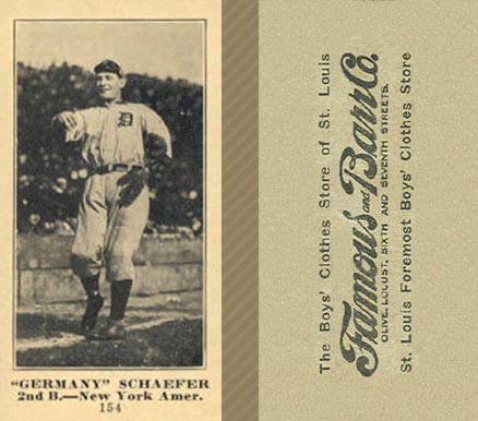 1916 Famous & Barr Co. Germany Schaefer #154 Baseball Card