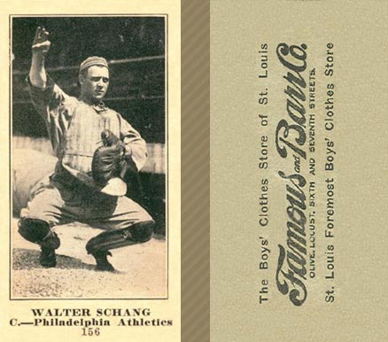 1916 Famous & Barr Co. Walter Schang #156 Baseball Card