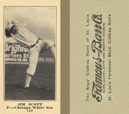 1916 Famous & Barr Co. Jim Scott #159 Baseball Card