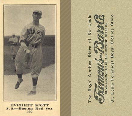 1916 Famous & Barr Co. Everett Scott #160 Baseball Card