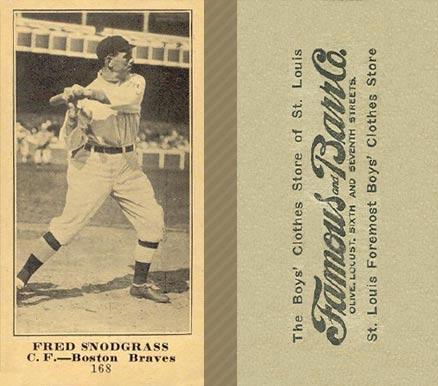 1916 Famous & Barr Co. Fred Snodgrass #168 Baseball Card