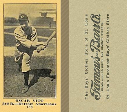 1916 Famous & Barr Co. Oscar Vitt #183 Baseball Card