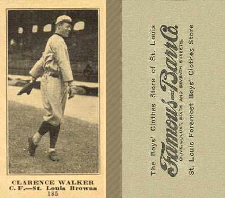 1916 Famous & Barr Co. Clarence Walker #185 Baseball Card