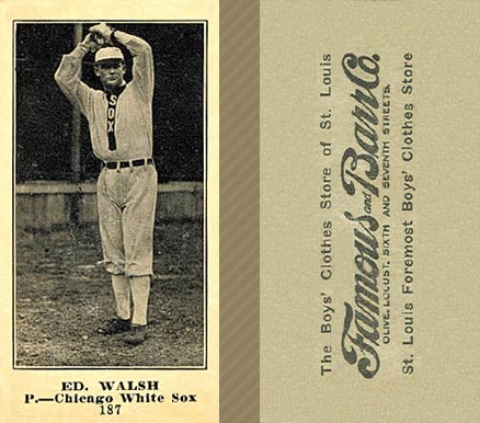 1916 Famous & Barr Co. Ed. Walsh #187 Baseball Card