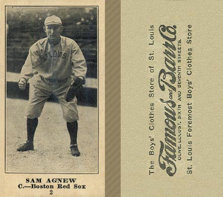 1916 Famous & Barr Co. Sam Agnew #2 Baseball Card