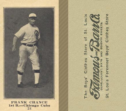 1916 Famous & Barr Co. Frank Chance #28 Baseball Card
