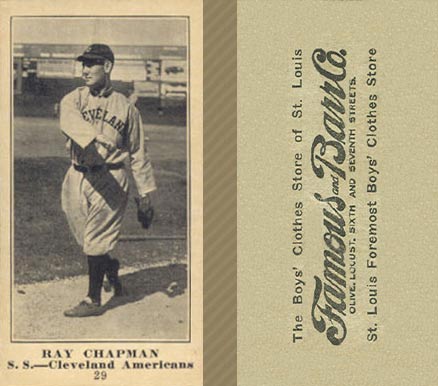 1916 Famous & Barr Co. Ray Chapman #29 Baseball Card