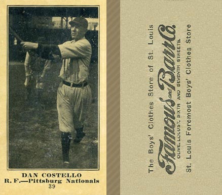 1916 Famous & Barr Co. Dan Costello #39 Baseball Card