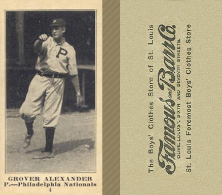1916 Famous & Barr Co. Grover Alexander #4 Baseball Card