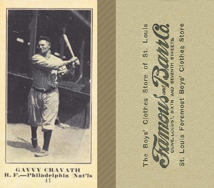 1916 Famous & Barr Co. Gavvy Cravath #41 Baseball Card