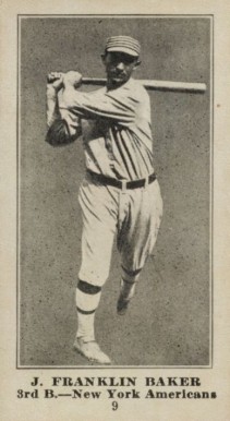 1916 Famous & Barr J. Franklin Baker #9 Baseball Card