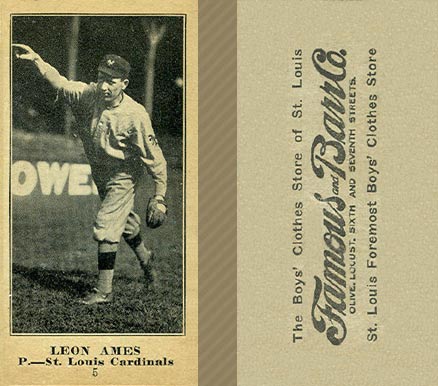 1916 Famous & Barr Co. Leon Ames #5 Baseball Card