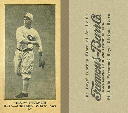 1916 Famous & Barr Co. Hap Felsch #57 Baseball Card