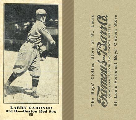 1916 Famous & Barr Co. Larry Gardner #65 Baseball Card