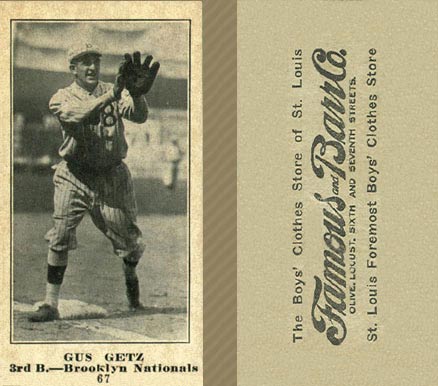 1916 Famous & Barr Co. Gus Getz #67 Baseball Card