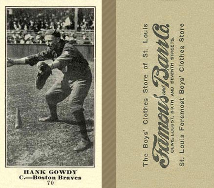 1916 Famous & Barr Co. Hank Gowdy #70 Baseball Card