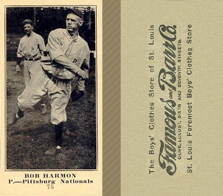 1916 Famous & Barr Co. Bob Harmon #75 Baseball Card