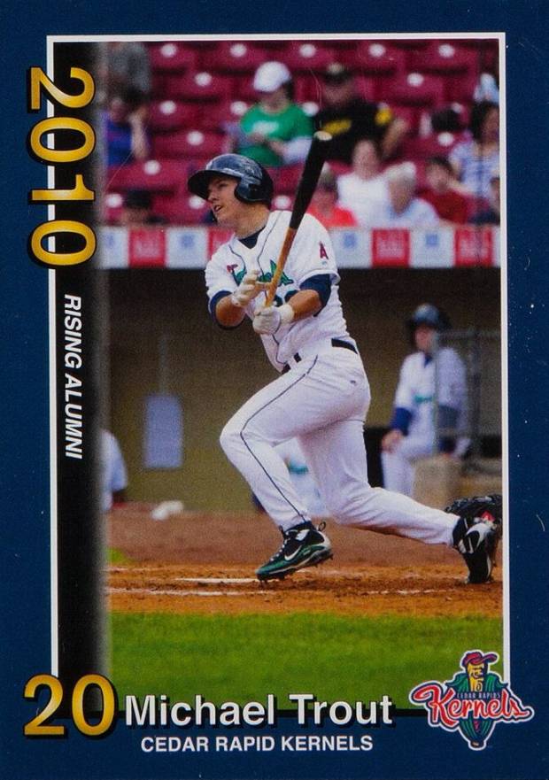 2010 Cedar Rapids Kernels Rising Alumni Mike Trout #1 Baseball Card