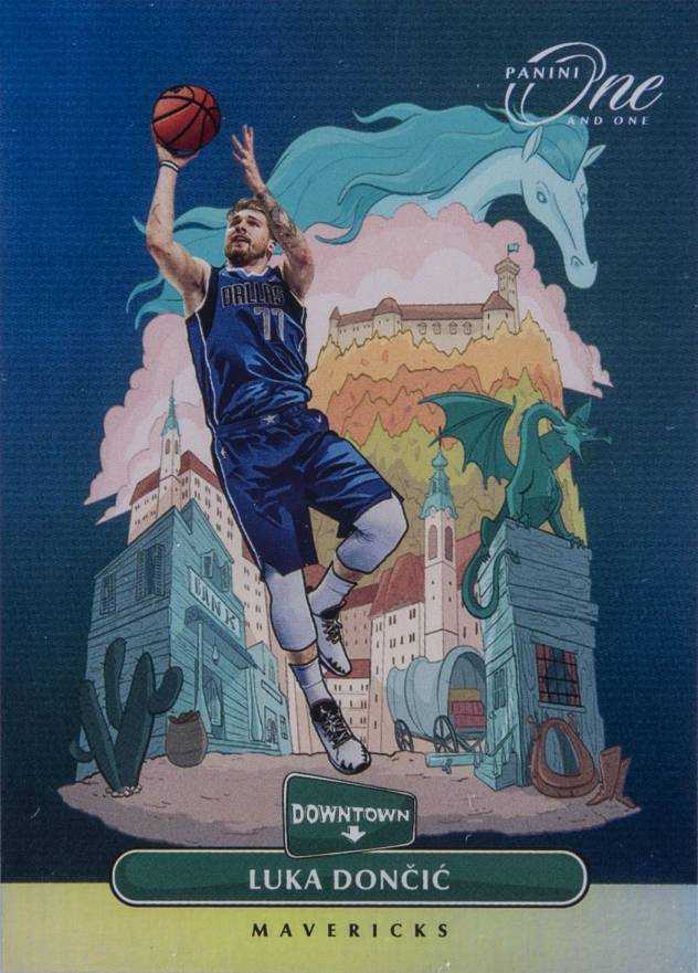 2019 Panini One and One Downtown Luka Doncic #15 Basketball Card