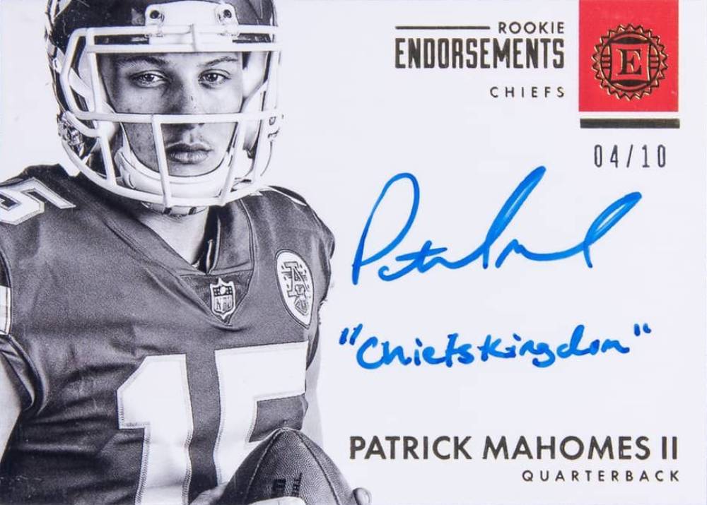 2017 Panini Encased Rookie Endorsements Autographs Patrick Mahomes II #REPM2 Football Card