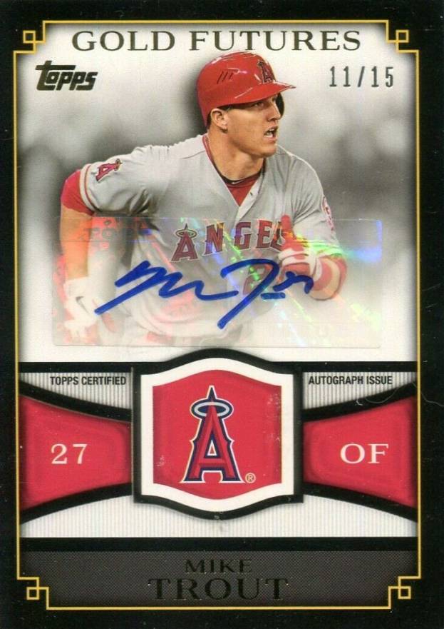 2012 Topps Gold Futures Autographs Mike Trout #MTR Baseball Card