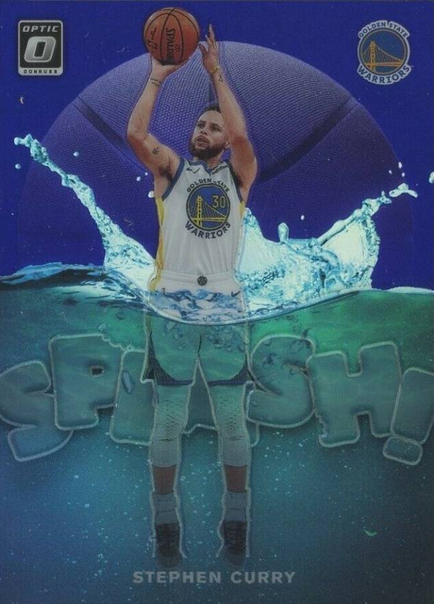 2019 Donruss Optic Splash Stephen Curry #4 Basketball Card