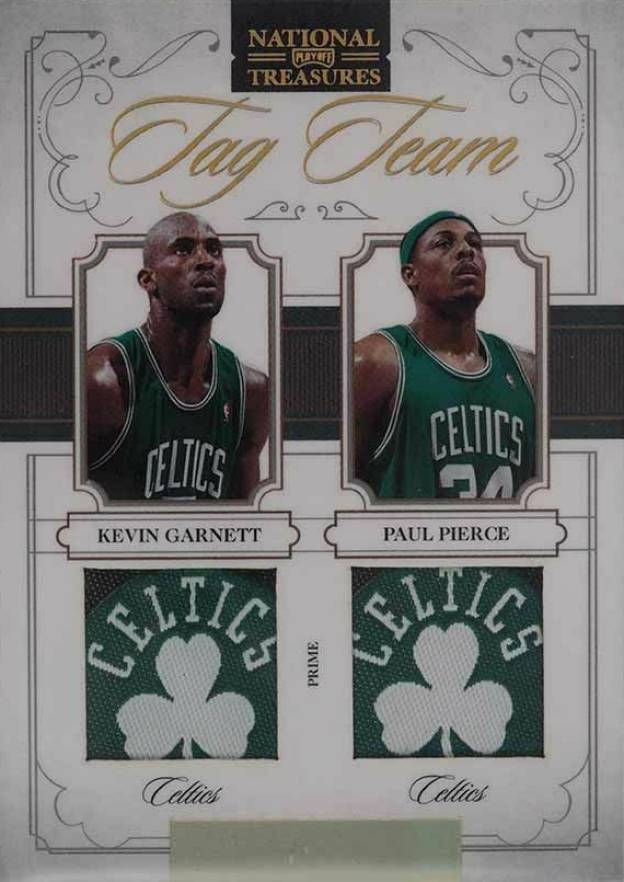 2009 Playoff National Treasures Tag Team Logo Combos Kevin Garnett/Paul Pierce #5 Basketball Card