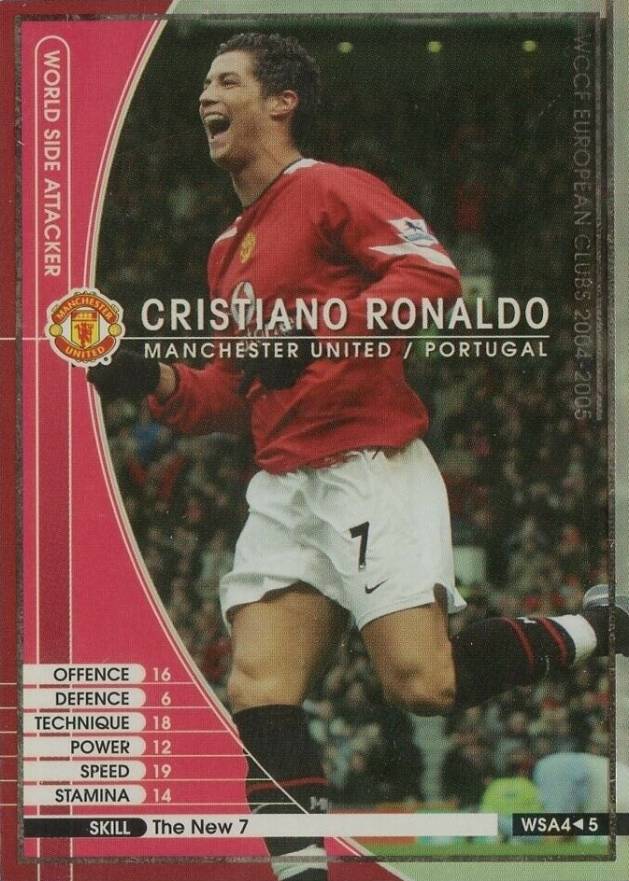 2003 Panini Wccf European Clubs World Side Attacker Cristiano Ronaldo #WSA-4 Soccer Card