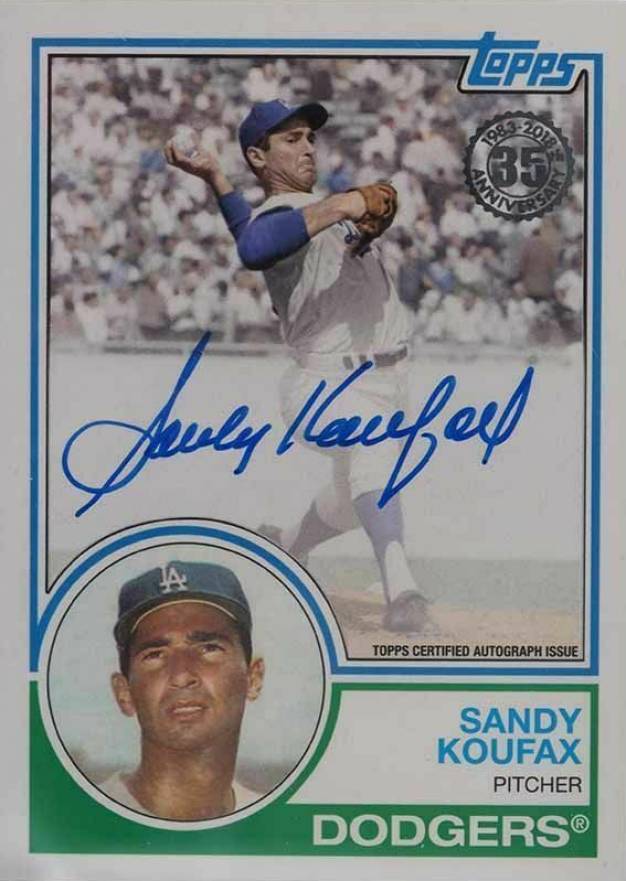 2018 Topps 1983 Topps Baseball Autographs Sandy Koufax #SK Baseball Card