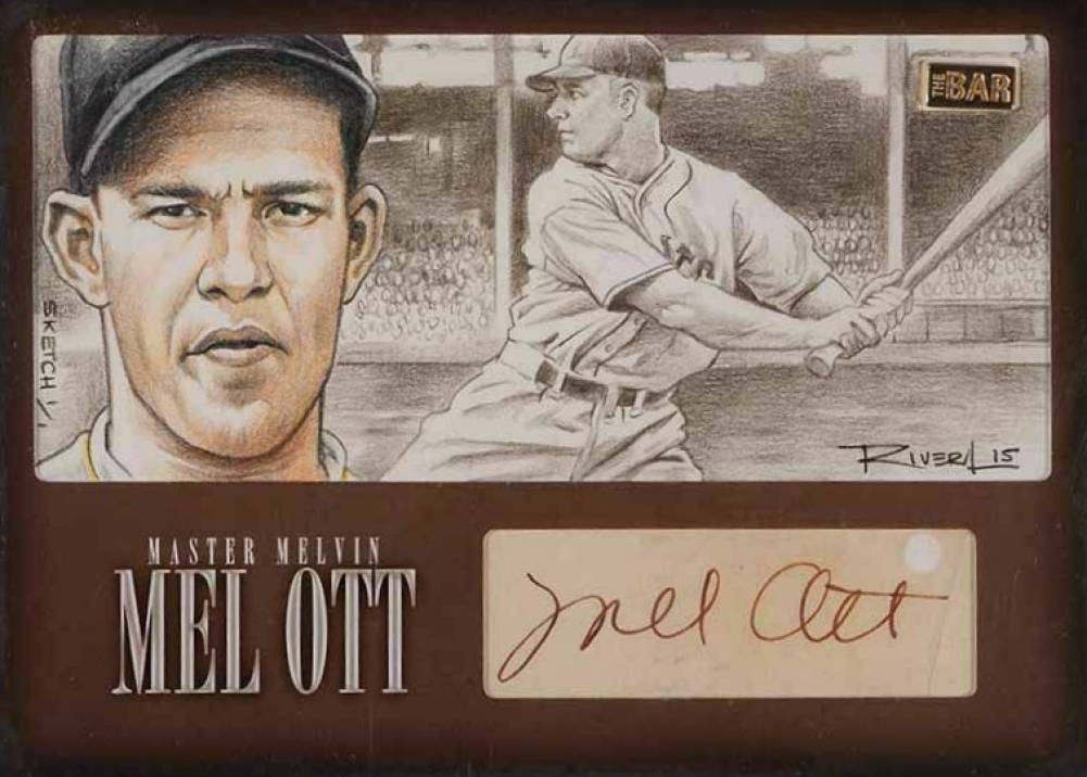 2015 The Bar Cut Autographs Mel Ott Master Melvin #TBMO01 Baseball Card