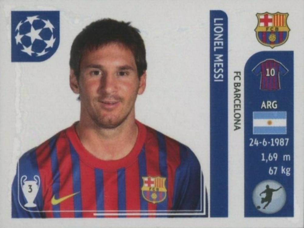 2011 Panini UEFA Champions League Sticker Lionel Messi #496 Soccer Card