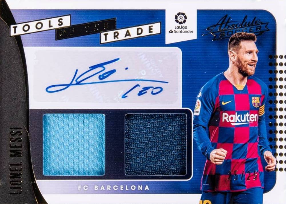 2019 Panini Chronicles Absolute Tools of the Trade Material Autographs Lionel Messi #LM Soccer Card