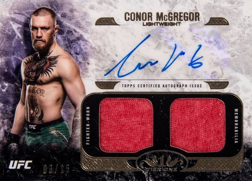 2017 Topps UFC Knockout Autographed Tier One Dual Relics Conor McGregor #CM Other Sports Card