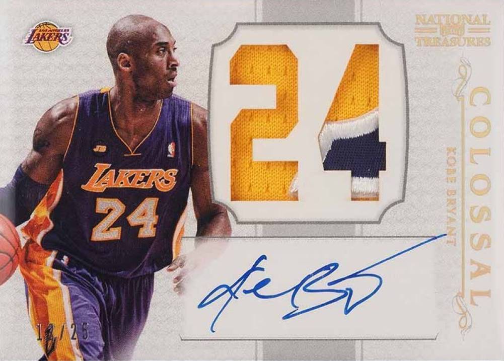 2012 Panini National Treasures Colossal Jersey Number Signature Kobe Bryant #2 Basketball Card