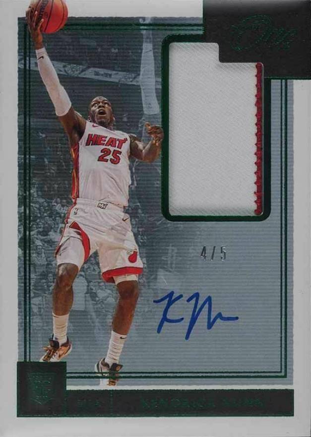 2019 Panini One and One Rookie Jersey Autographs Kendrick Nunn #KN Basketball Card