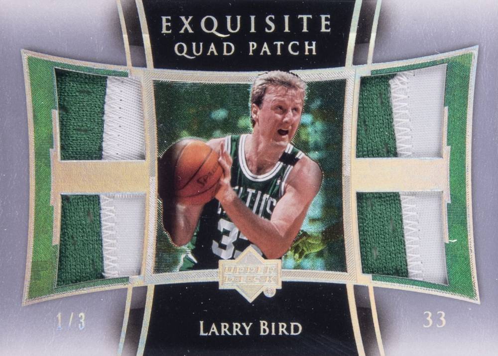 2004  UD Exquisite Collection Quad Patch Larry Bird #E4PLB Basketball Card