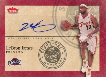 2008 Fleer Signature Approval LeBron James #SA-LJ Basketball Card