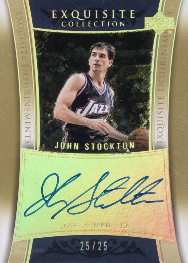 2004 Upper Deck Exquisite Collection Enshrinements John Stockton #ENJS1 Basketball Card