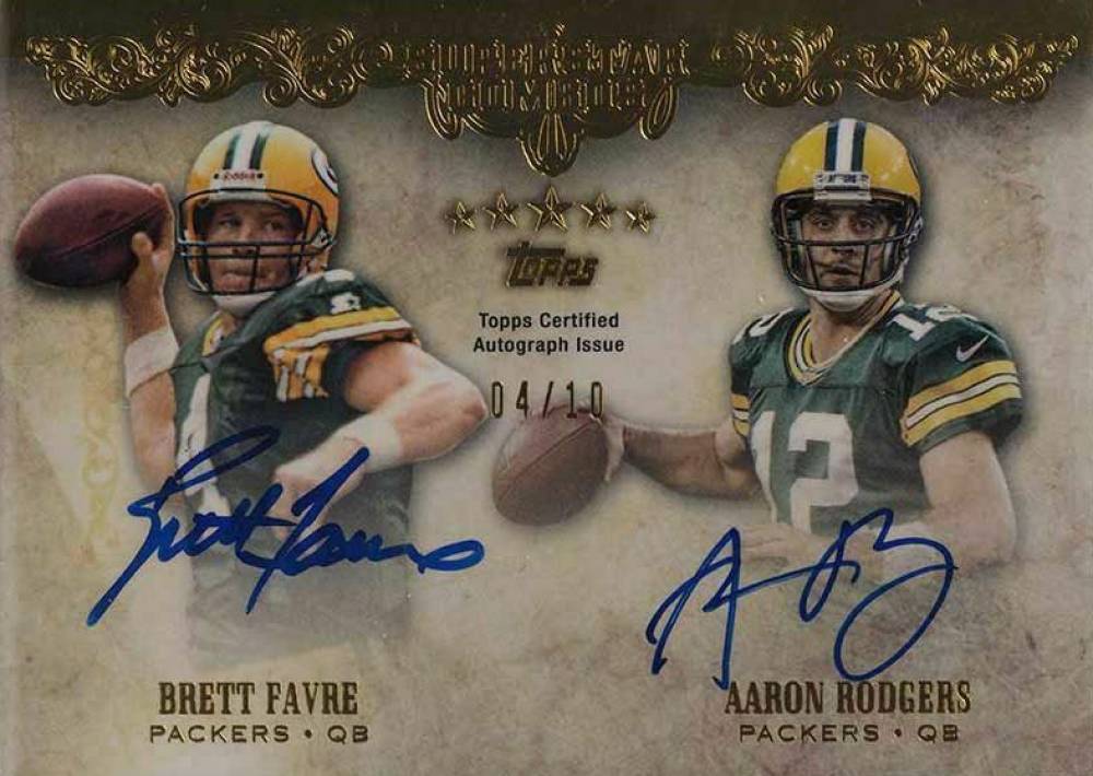 2012 Topps Five Star Dual Veteran & Rookie Autographs Rodgers/Favre #FR Football Card