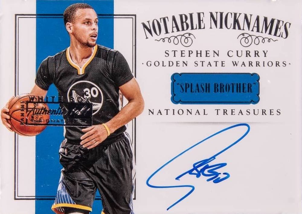 2014 National Treasures Notable Nicknames Stephen Curry #NN-SC Basketball Card