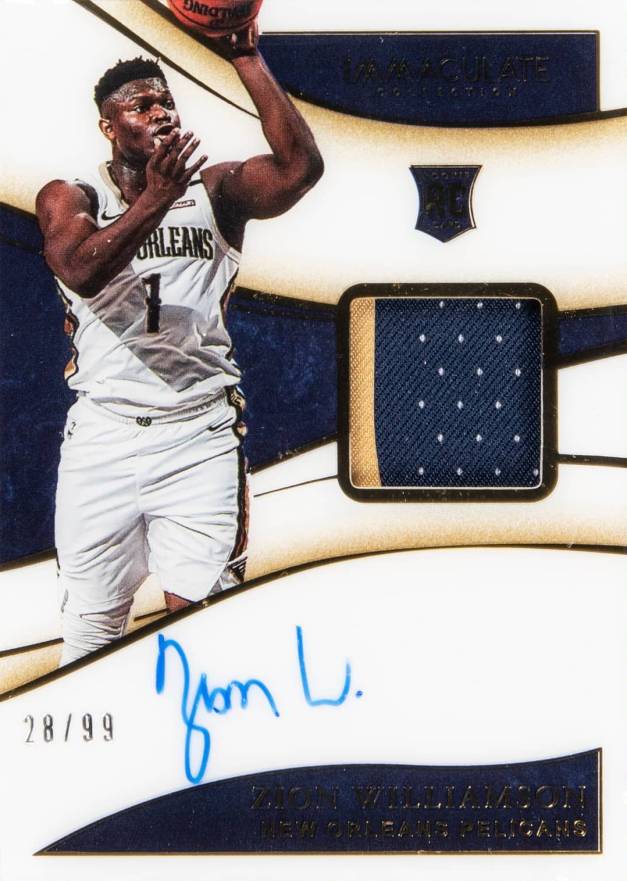 2019 Panini Immaculate Collection Zion Williamson #136 Basketball Card