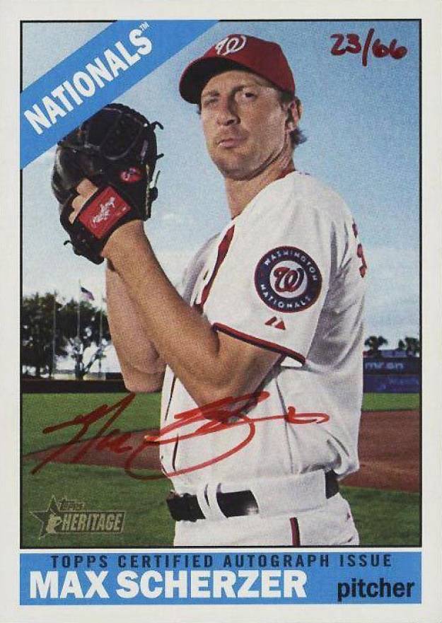 2015 Topps Heritage Real One Autographs Max Scherzer #MS Baseball Card