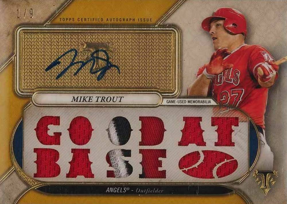 2017 Topps Triple Threads Autograph Relics Mike Trout #MT1 Baseball Card