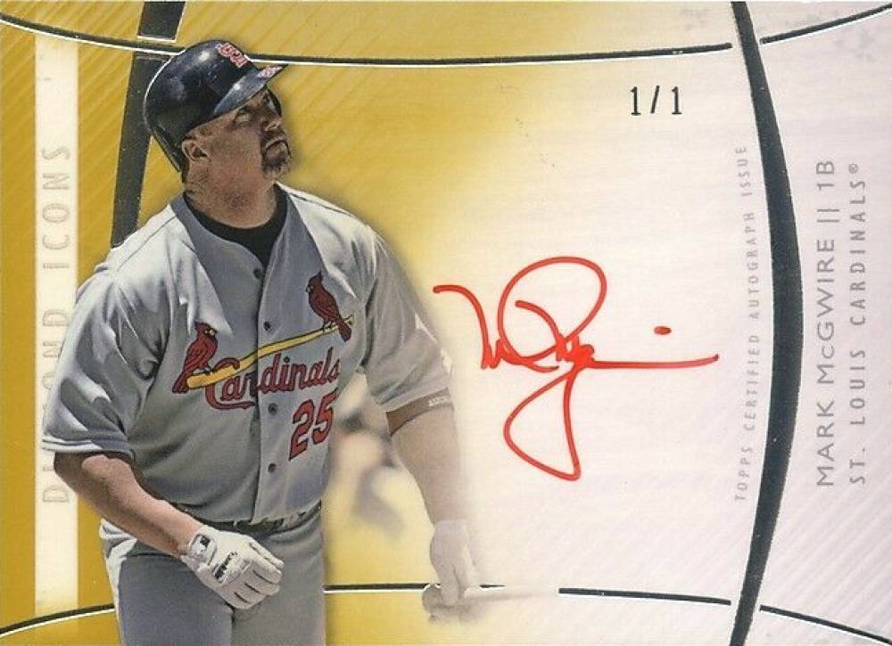 2017 Topps Diamond Icons Red Ink Signatures Mark McGwire #RAMMC Baseball Card