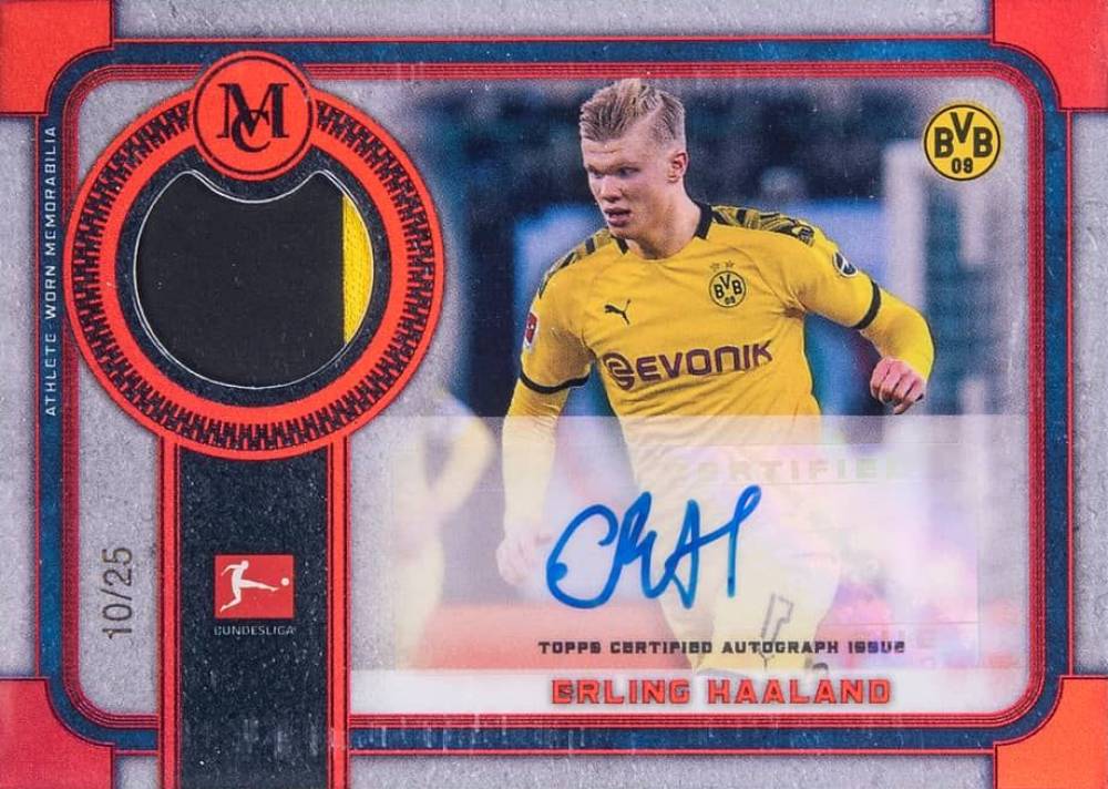 2019 Topps Museum Collection Bundesliga Autograph Relics Erling Haaland #EH Soccer Card
