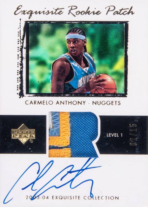 2003 Upper Deck Exquisite Collection Carmelo Anthony #76 Basketball Card