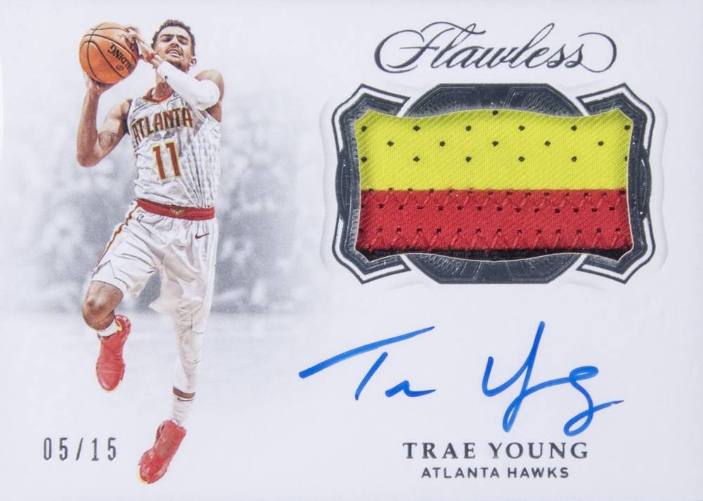 2018 Panini Flawless Horizontal Patch Autograph Trae Young #TYG Basketball Card