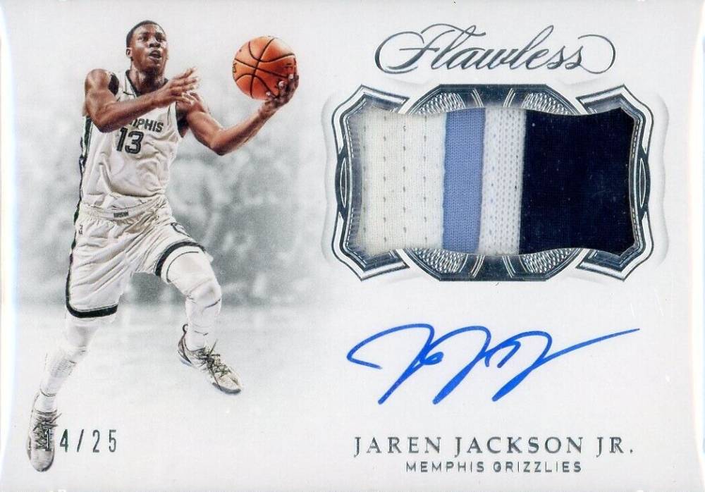 2018 Panini Flawless Horizontal Patch Autograph Jaren Jackson Jr. #JJJ Basketball Card