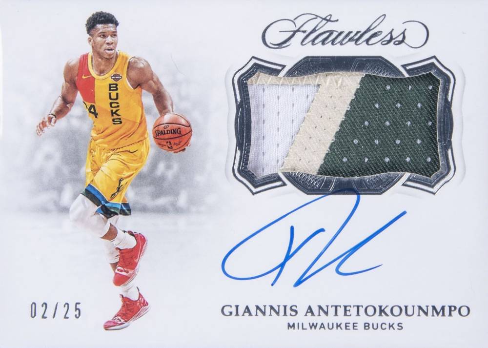 2018 Panini Flawless Horizontal Patch Autograph Giannis Antetokounmpo #GAN Basketball Card